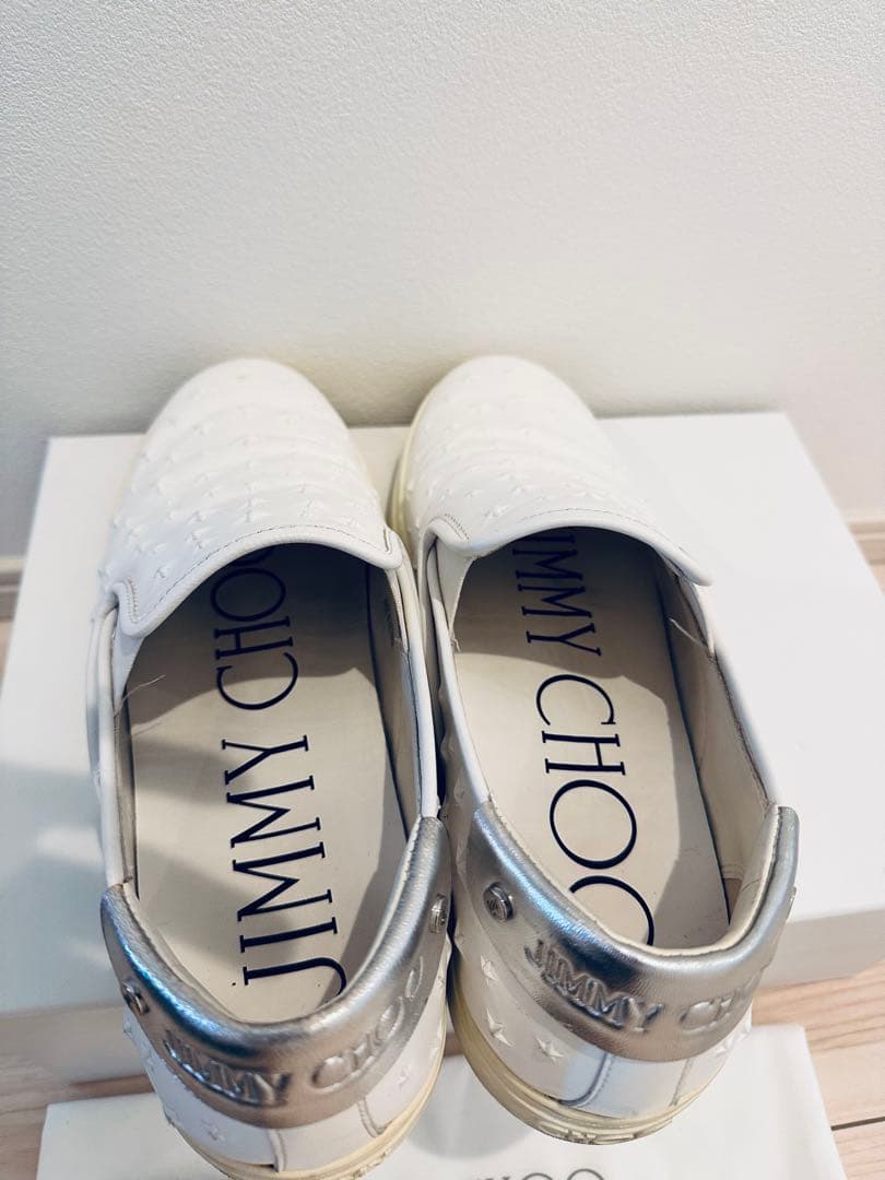 JIMMY CHOO ホワイト スリッポンスニーカー