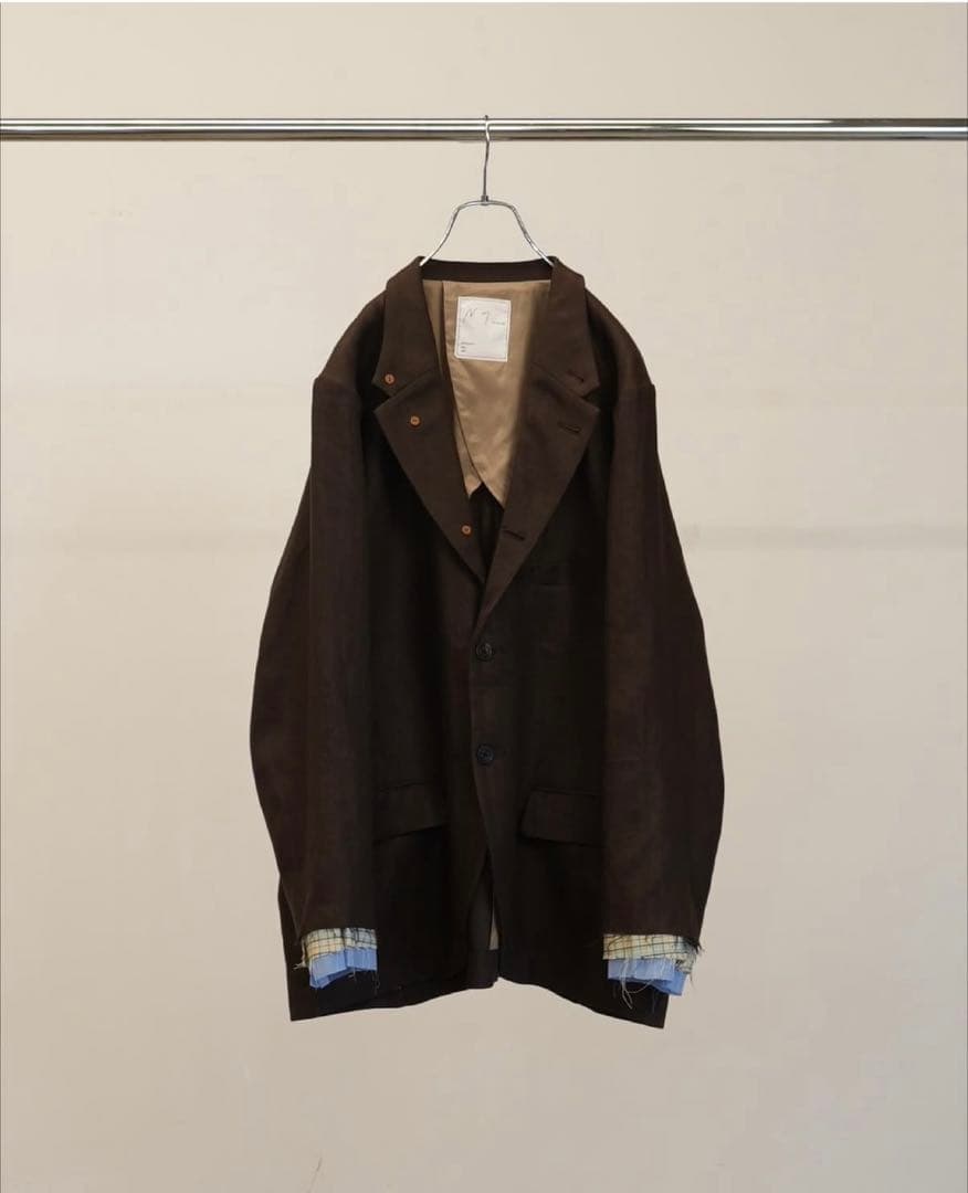 ジャケット・アウター LAYERED TAILORED JACKET(BROWN)