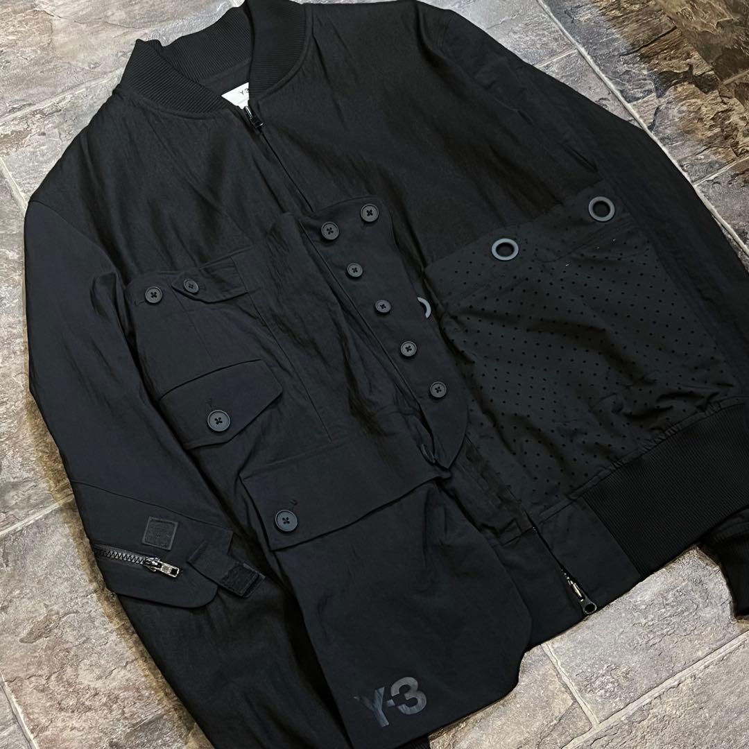 【新品同様】19ss Y-3 パネルレイヤードテックボンバージャケット黒Sヨウジ