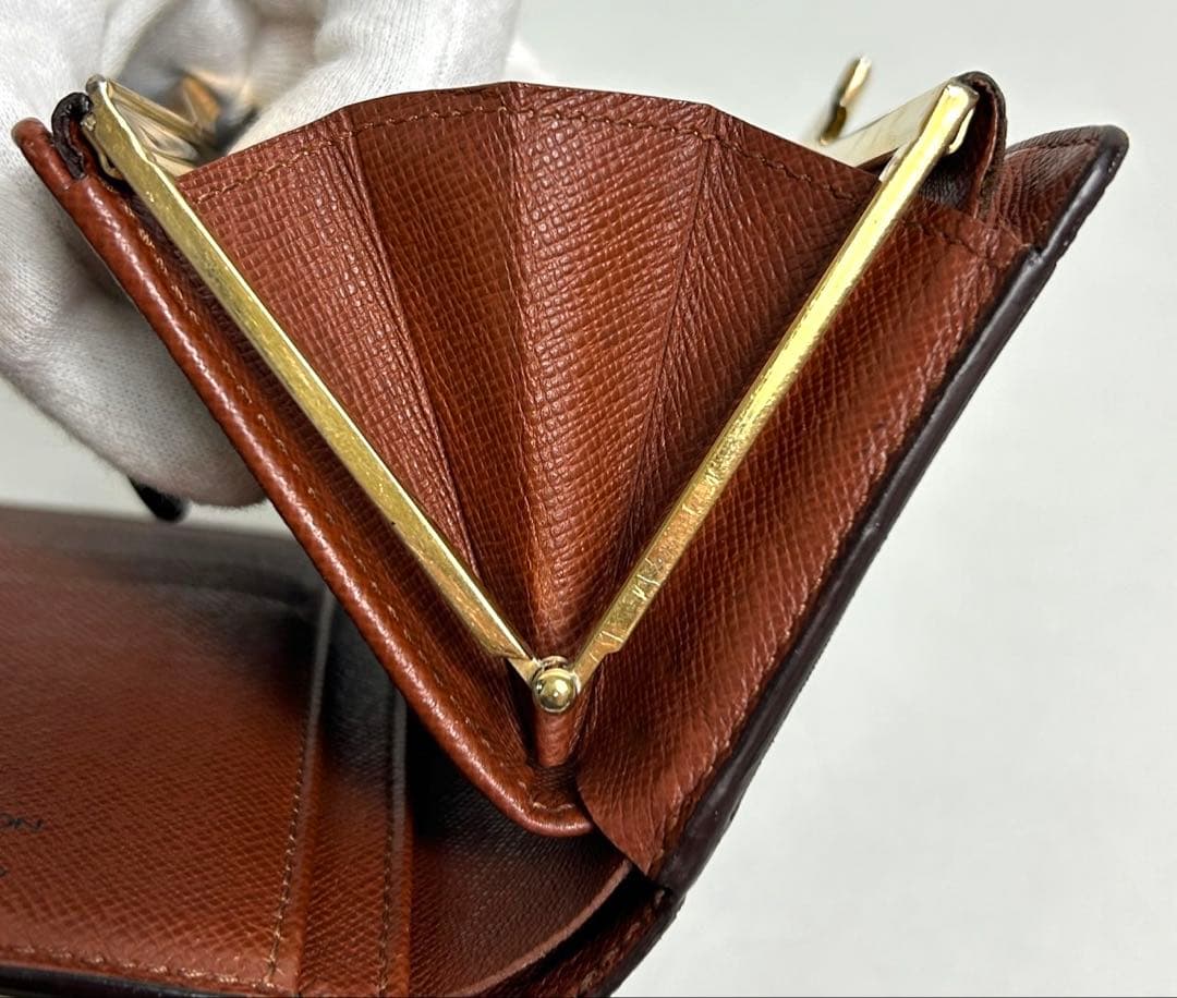 ✅【美品】メンテ済み　ルイヴィトン　モノグラム　ヴィエノワ　二つ折り財布　がま口