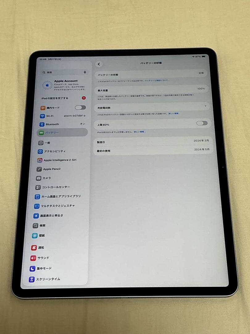 iPad Air 第6世代 13インチ Wi-Fi 128GB グレイ M2