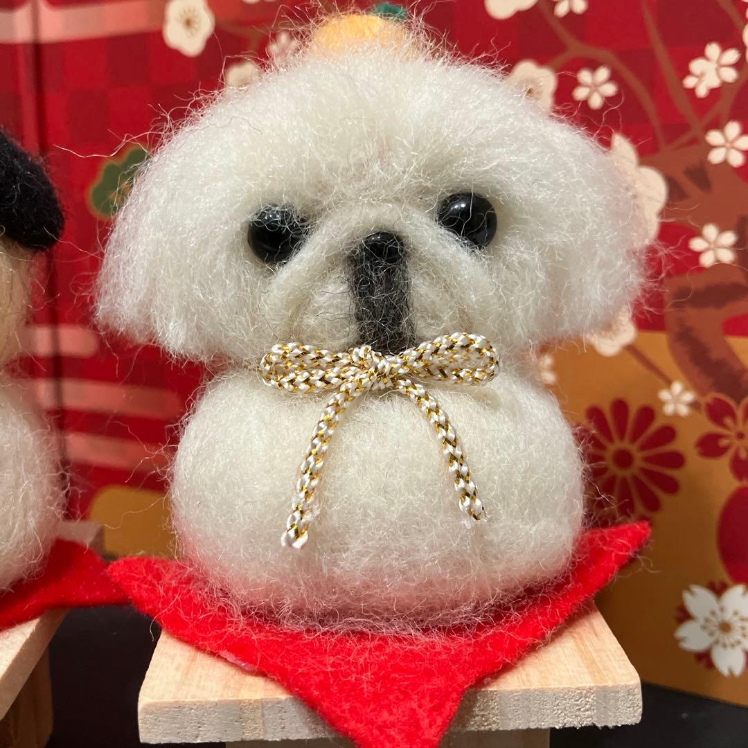 羊毛フェルト 犬 ペキニーズ パグ 鏡餅 専用