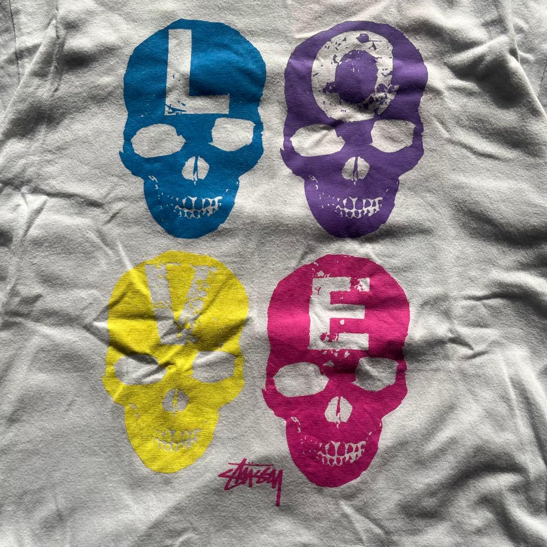 90s old stussy tシャツ スカル archive y2k 紺タグ