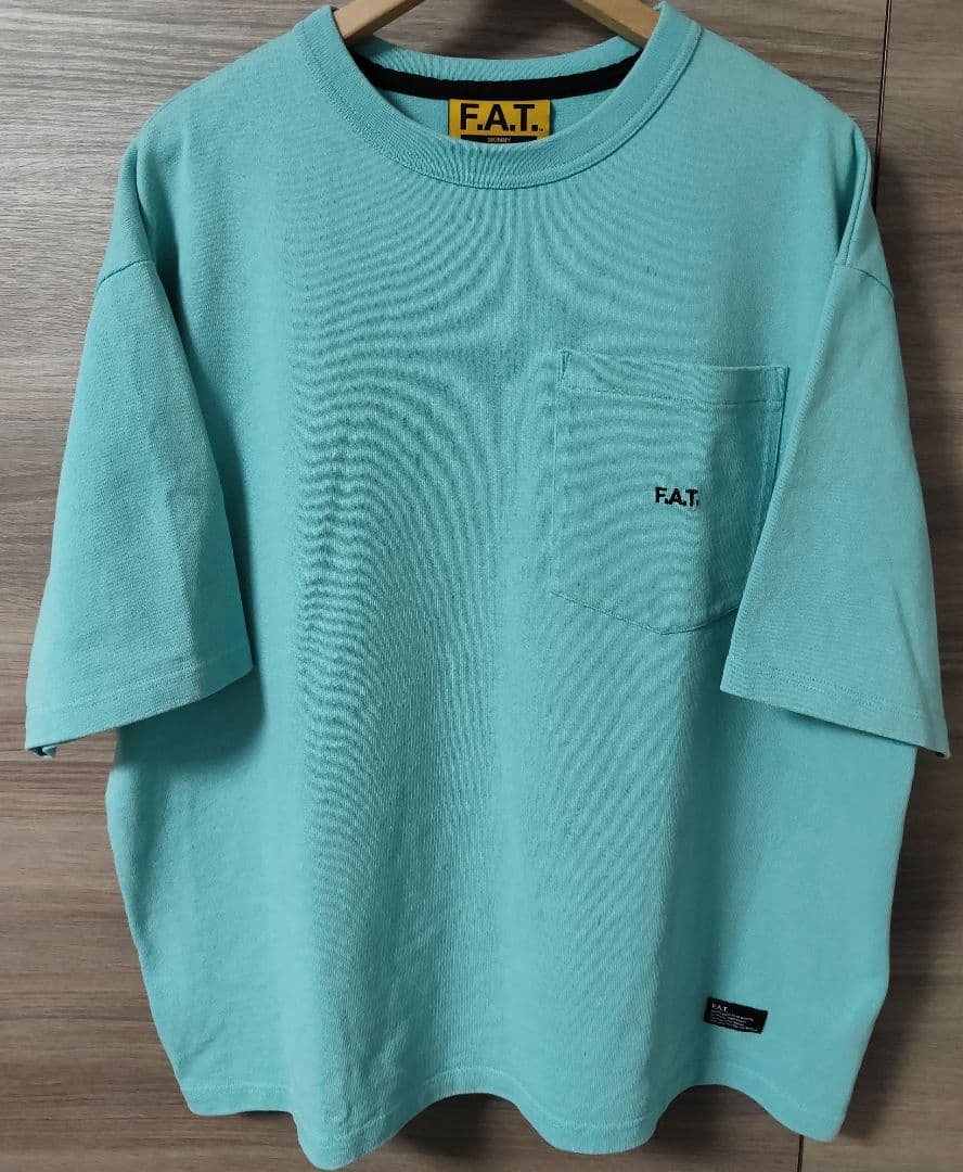 極美品FAT 13oz.天竺織 ポケ付Tシャツ SKINNY(L) ターコイズ