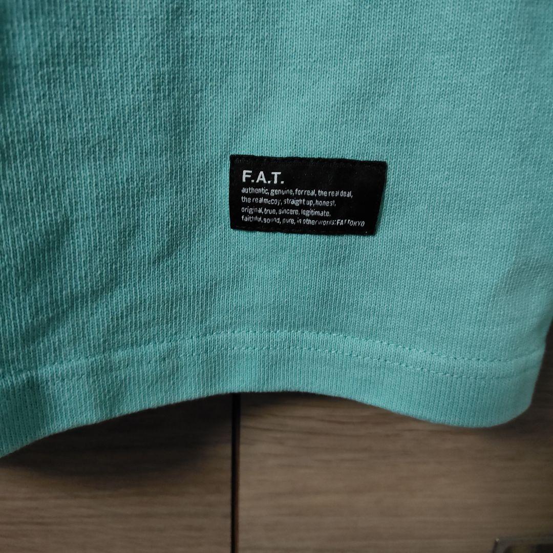 極美品FAT 13oz.天竺織 ポケ付Tシャツ SKINNY(L) ターコイズ