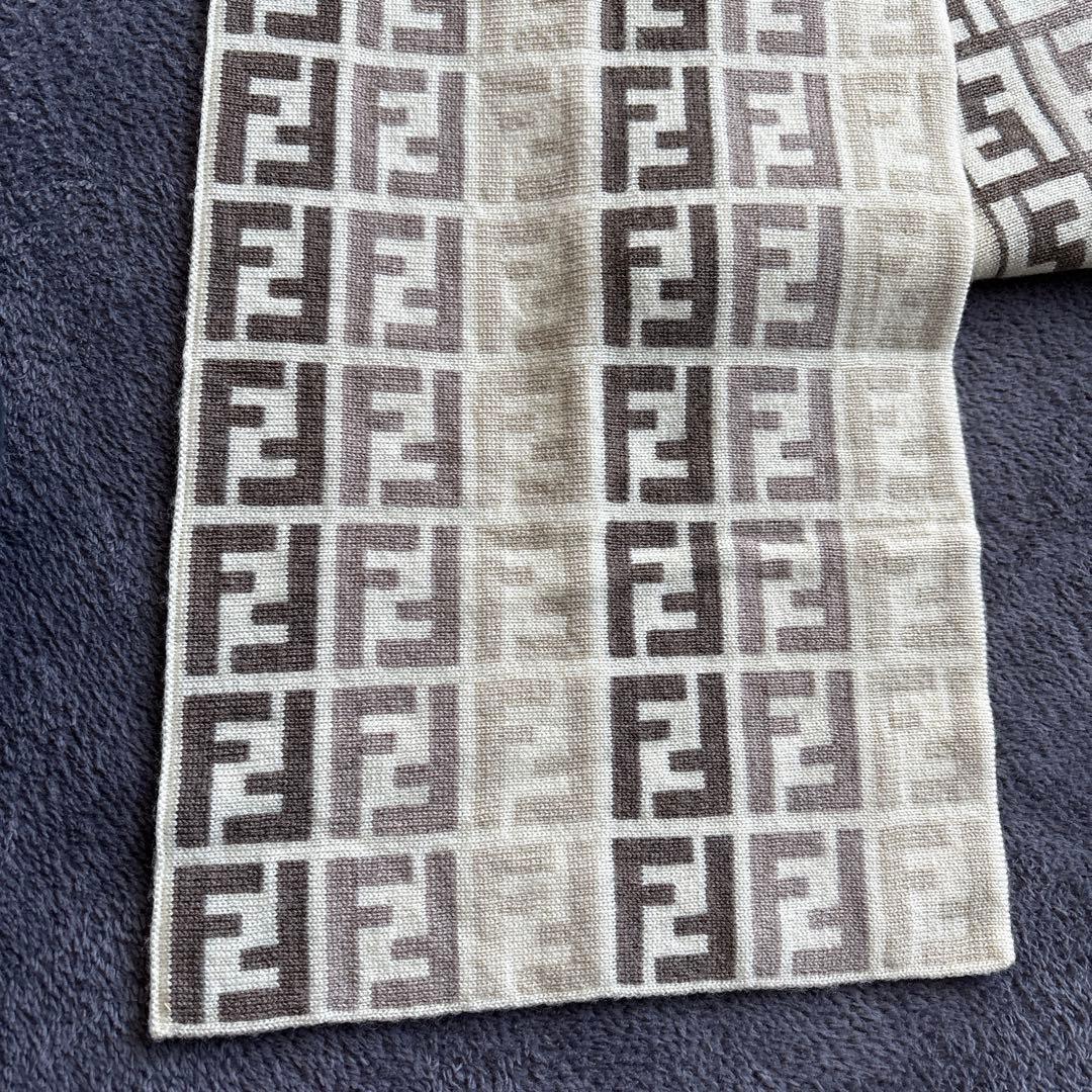 【美品】FENDI ズッカ柄 マフラー ブラウン系 男女兼用