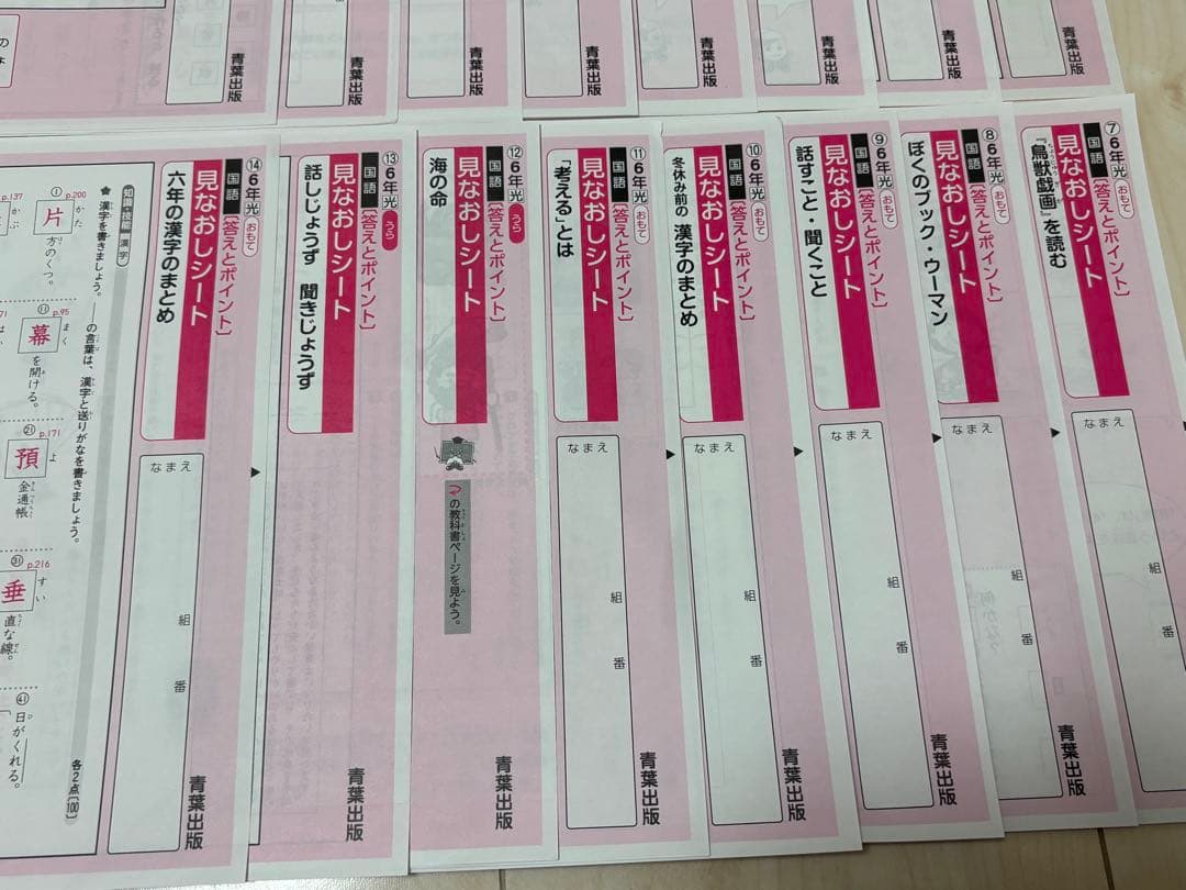 【光文書院】小学6年 国語 見なおしシート 令和7年度 19枚 青葉出版