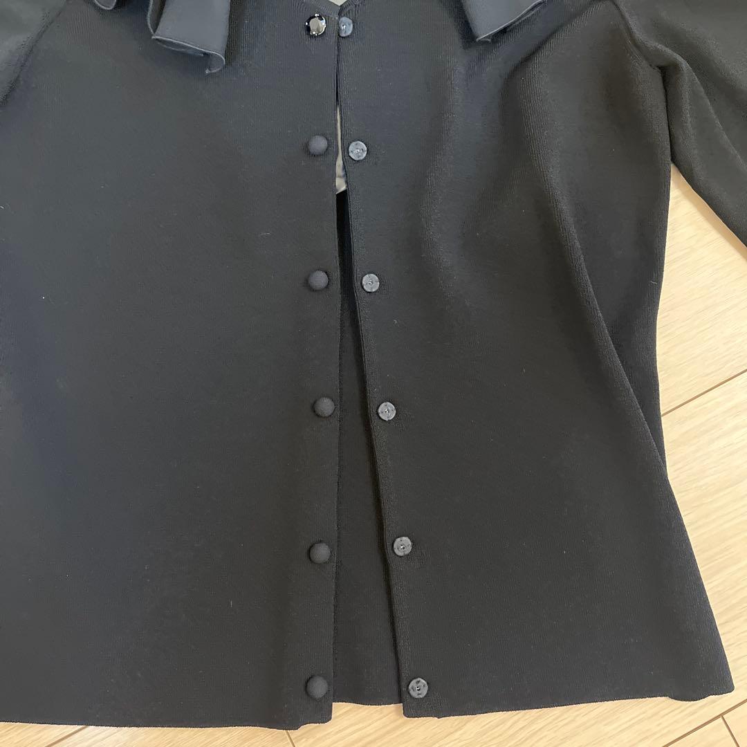 TO BE CHIC カーディガン　トップス　リボン　L黒　定価3.9万円