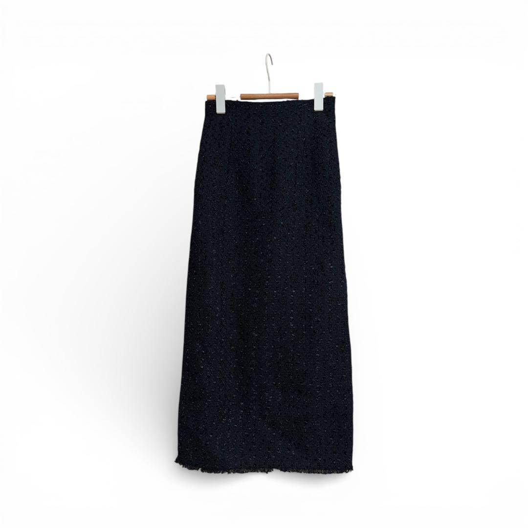 ánuans ツイードタイトスカート （DARK NAVY）