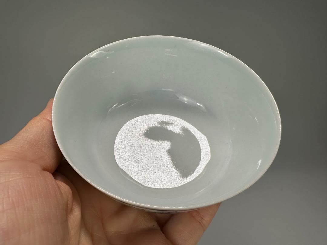 景徳鎮製　豆彩鶏文杯　盃　斗彩