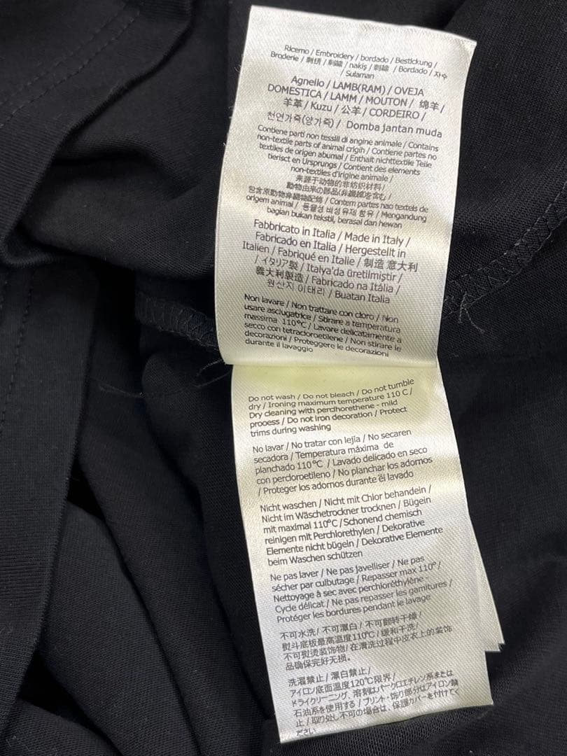 FENDI ROMA イタリー製 立体ロゴ 半袖tシャツ 黒 メンズL