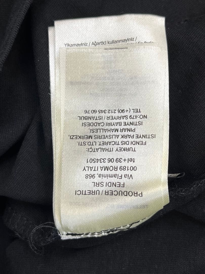 FENDI ROMA イタリー製 立体ロゴ 半袖tシャツ 黒 メンズL