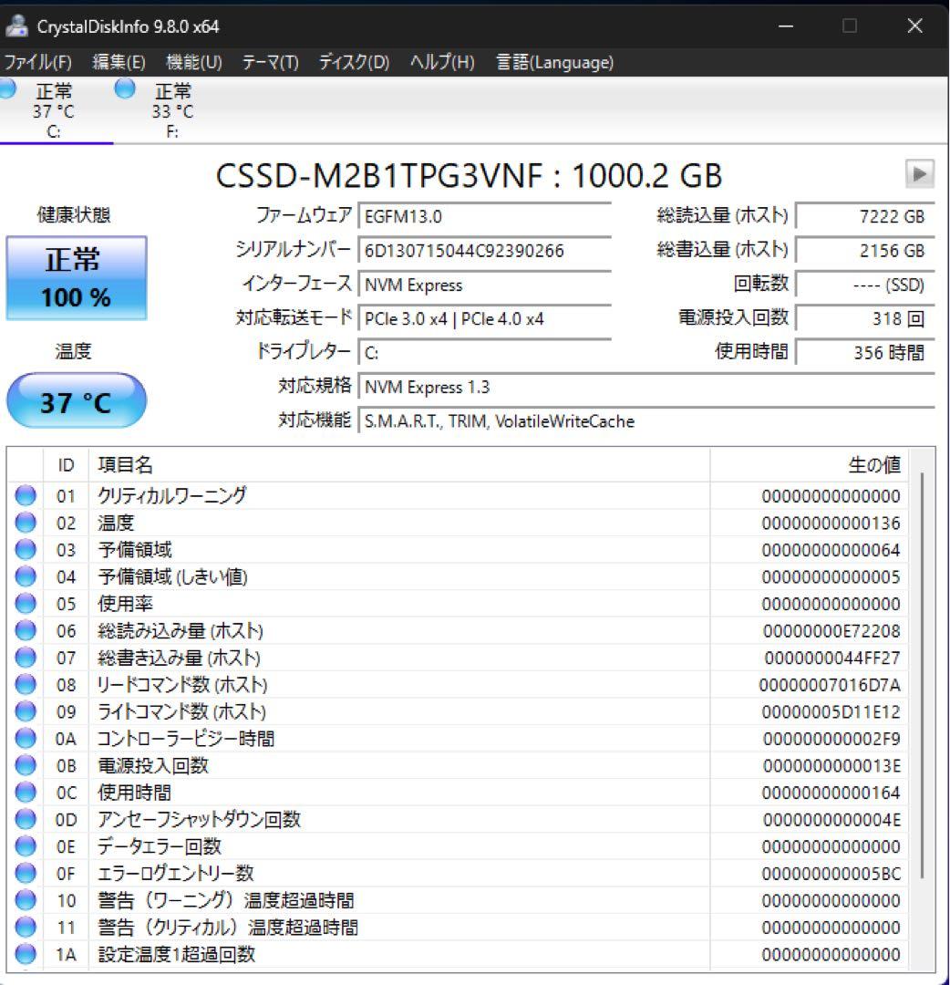 内蔵型SSD CFD PG3VNF M.2 2280 NVMe SSD 1TB