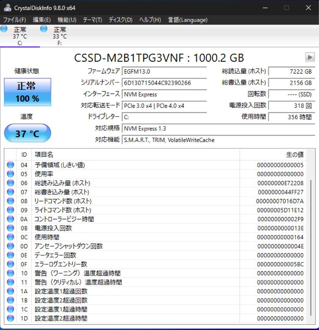 内蔵型SSD CFD PG3VNF M.2 2280 NVMe SSD 1TB