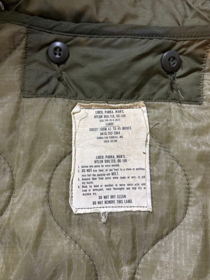 70s M65フィッシュテールパーカー アルミジップ ビンテージ Lサイズ