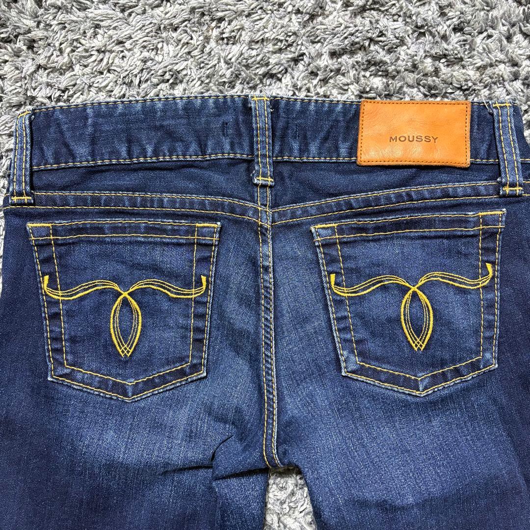 希少 極美品 moussy Rebirth スキニー デニム 27 濃紺