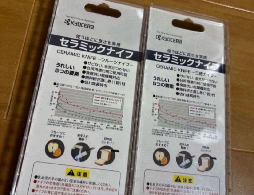 京セラ 包丁 ファイン セラミック 三徳 ペティ オフホワイト 2本セット