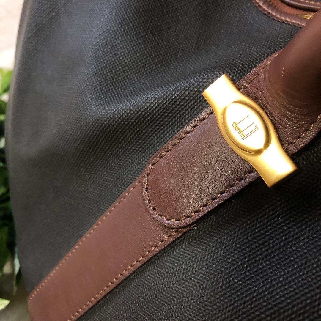 ダンヒル　ボストンバッグ　ブラウン　2way ブラウン　ゴールド　金金具