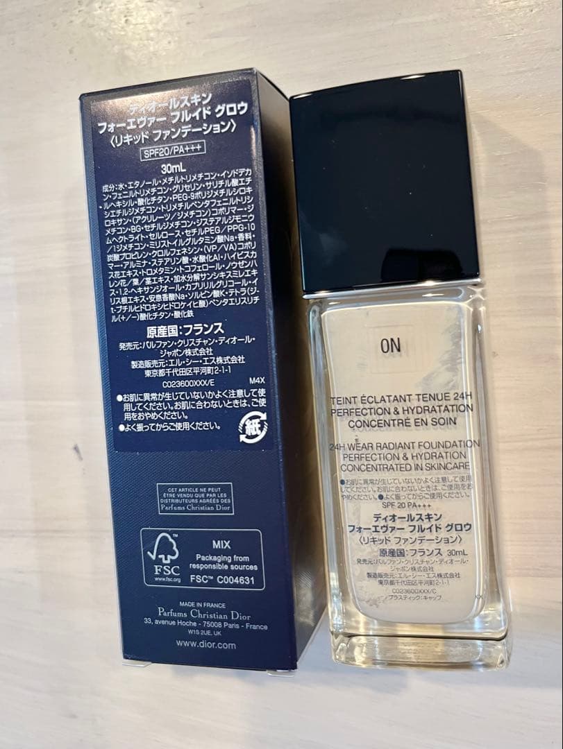 【新品未使用品】DIOR スキンフォーエヴァーフルイドグロウリキッドファンデ0N