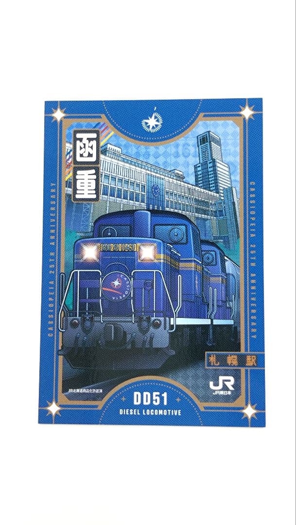 寝台特急カシオペア　25周年記念　コレクション台紙付　駅カード4枚セット