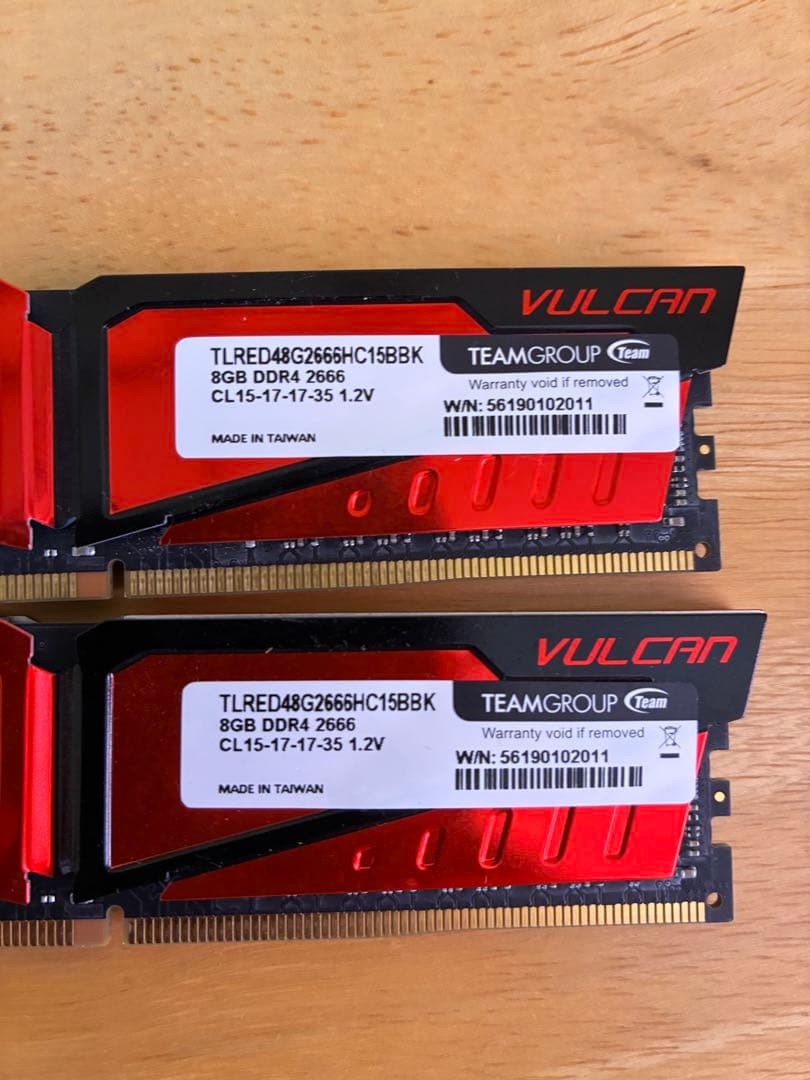 TEAMGROUP VULCAN DDR4 2666MHz 8GB×2 メモリ
