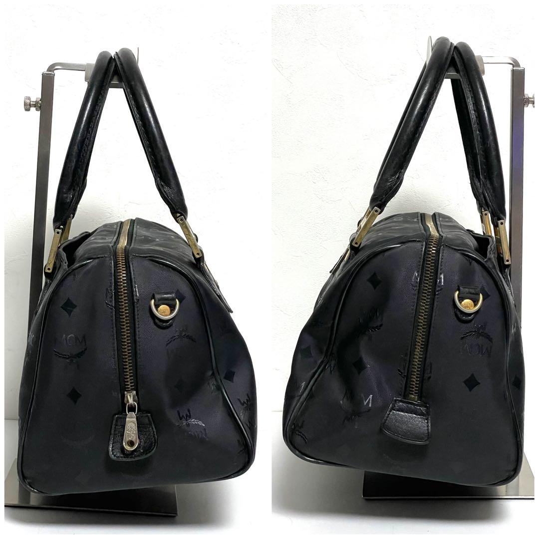 ✨良品✨MCM エムシーエム PVC×レザー 2way ミニボストンバッグ 黒