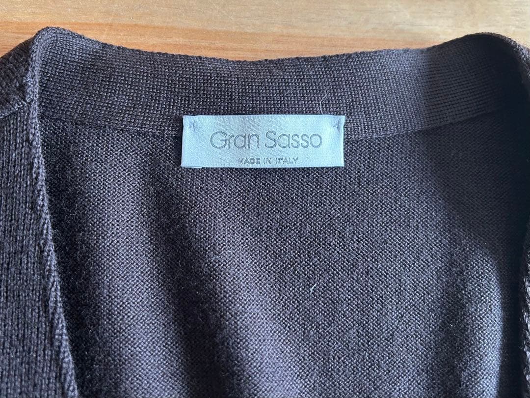 ビームスF グランサッソ Gran Sasso ニットベスト 46 ブラウン 茶