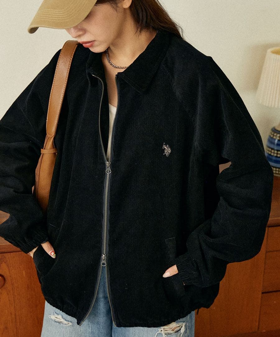 U.S. POLO ASSN.ダブルジップスイングトップ　ブラック Lサイズ