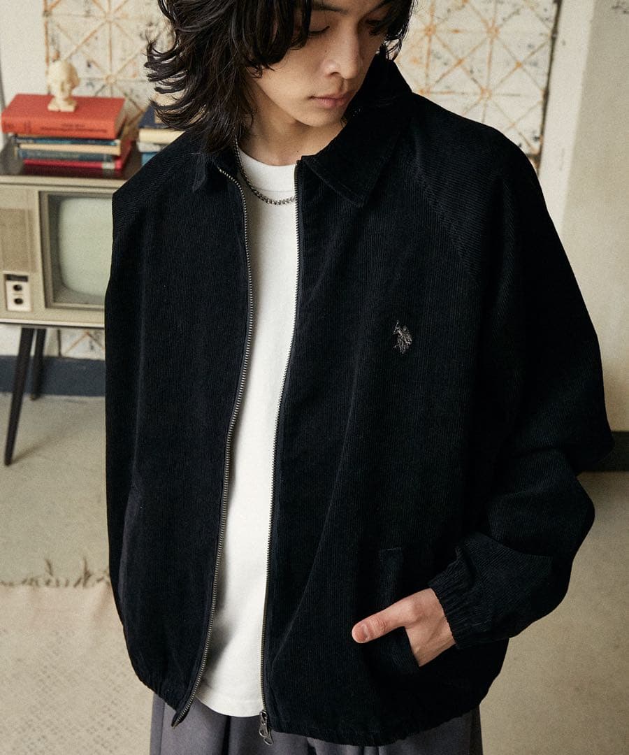 U.S. POLO ASSN.ダブルジップスイングトップ　ブラック Lサイズ