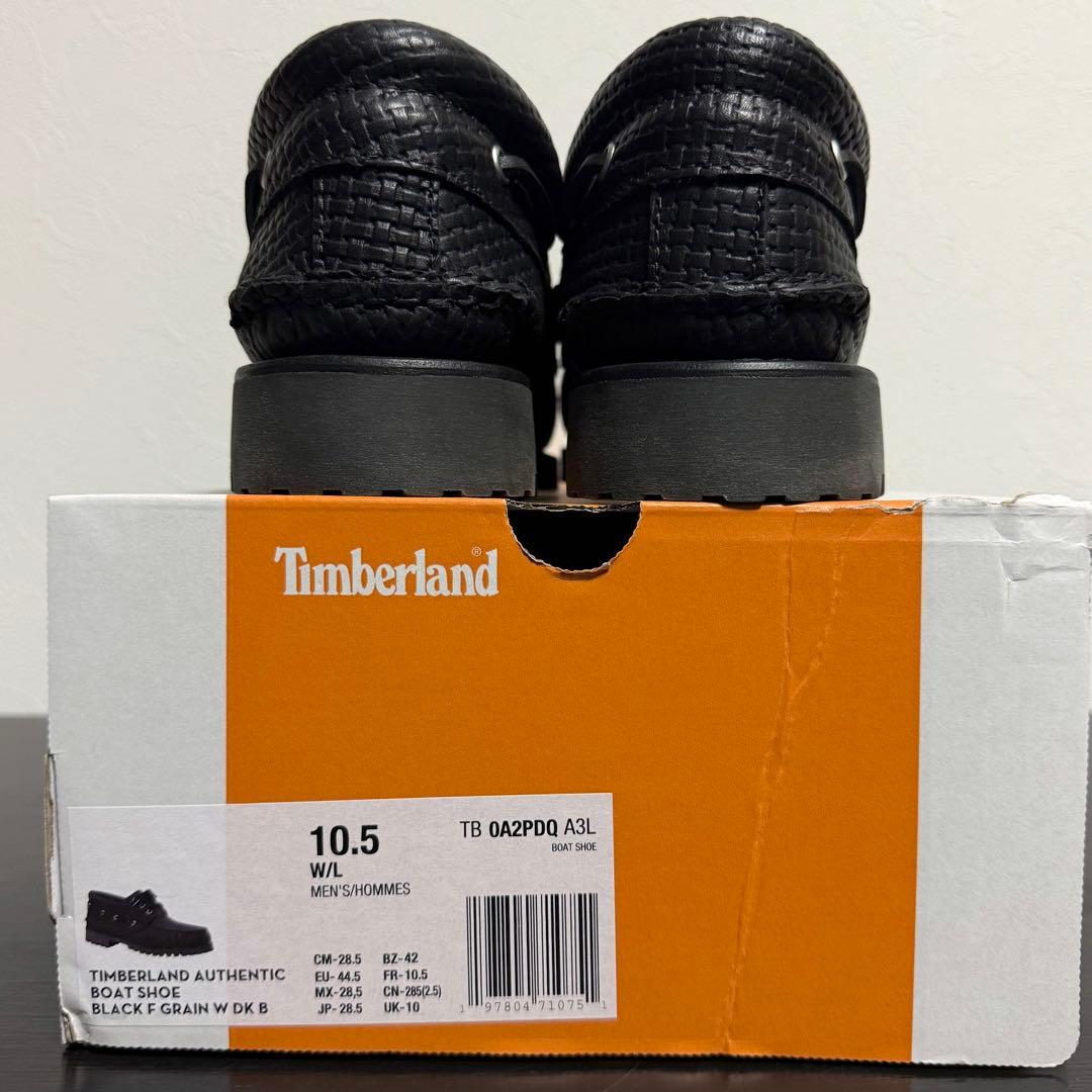 Timberland 3 EYE BOAT SHOE ブラック レザー 28.5