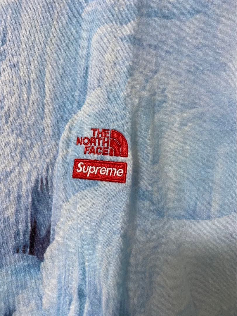 。*様 THE NORTH FACE x Supreme 氷河プリント Tシャツ