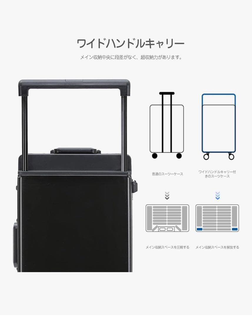 タビトラ　スーツケースキャリーUSBポート付き