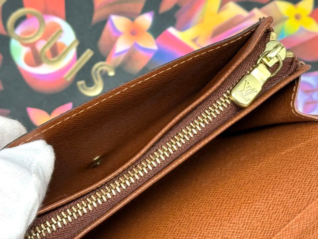美品！ルイヴィトン　ポルトモネ・ビエ　トレゾール　L字形ファスナー二つ折り財布