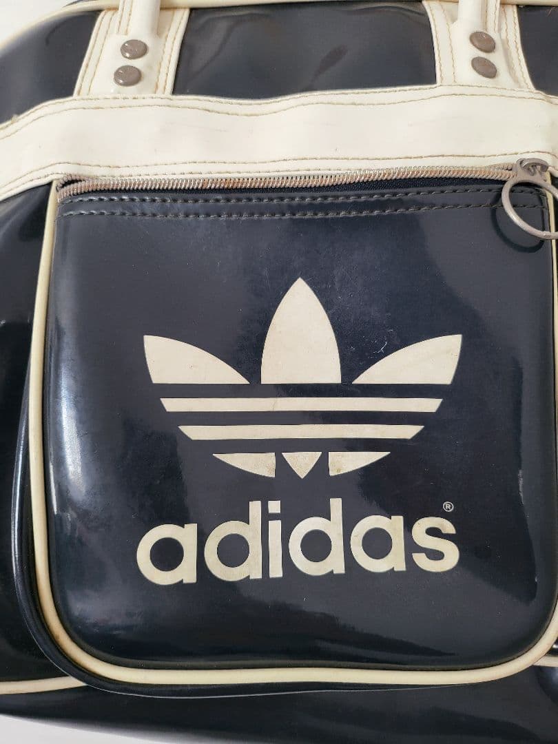 d*様 90年代ヴィンテージ☆adidas ボストンバッグ ネイビー×白