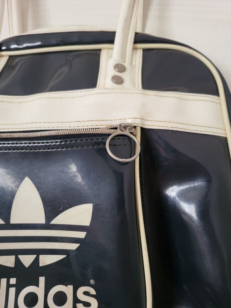 d*様 90年代ヴィンテージ☆adidas ボストンバッグ ネイビー×白