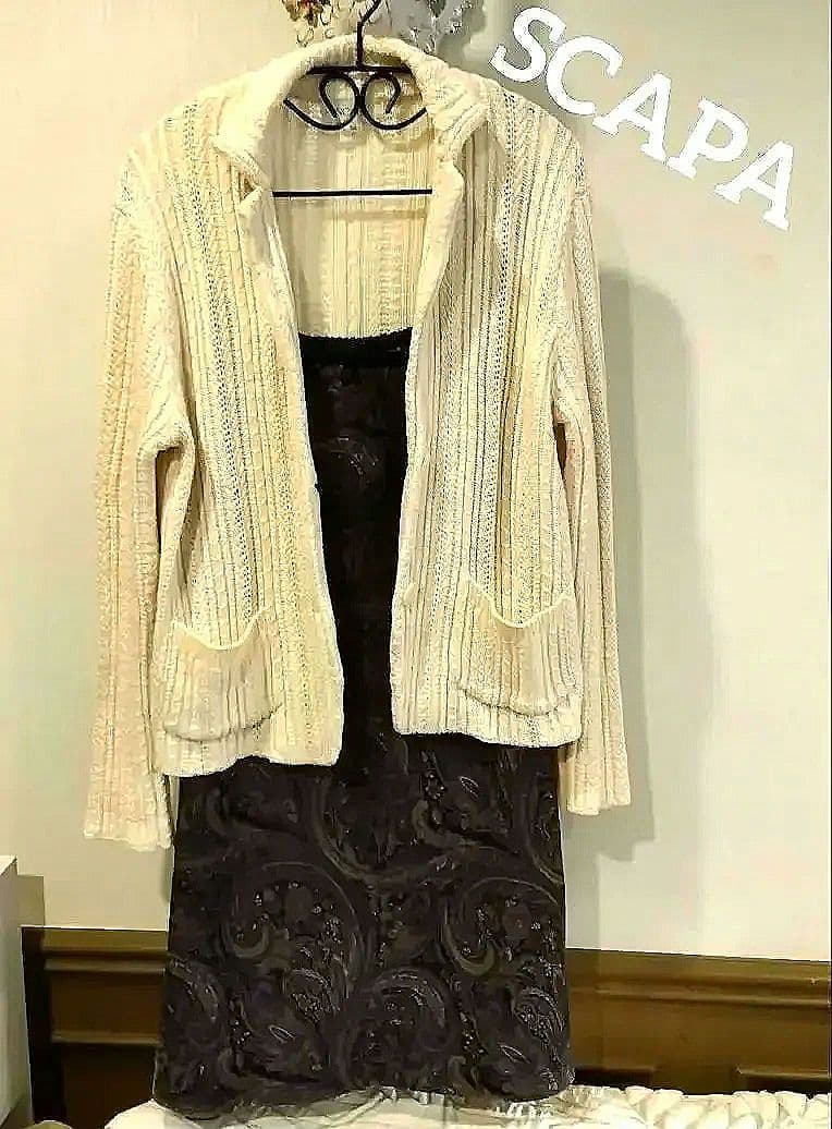 ど*ん様 2点セット✨SCAPA ケーブル編ジャケット&✨ペイズリー ベルベット