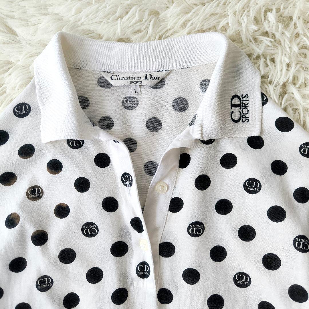 Christian Dior ディオール CD ロゴ ドット ポロシャツ L