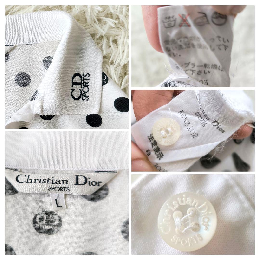Christian Dior ディオール CD ロゴ ドット ポロシャツ L