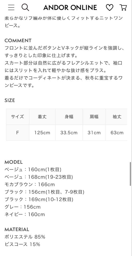 holiday&holiday フロントボタンフレアニットワンピース　ネイビー