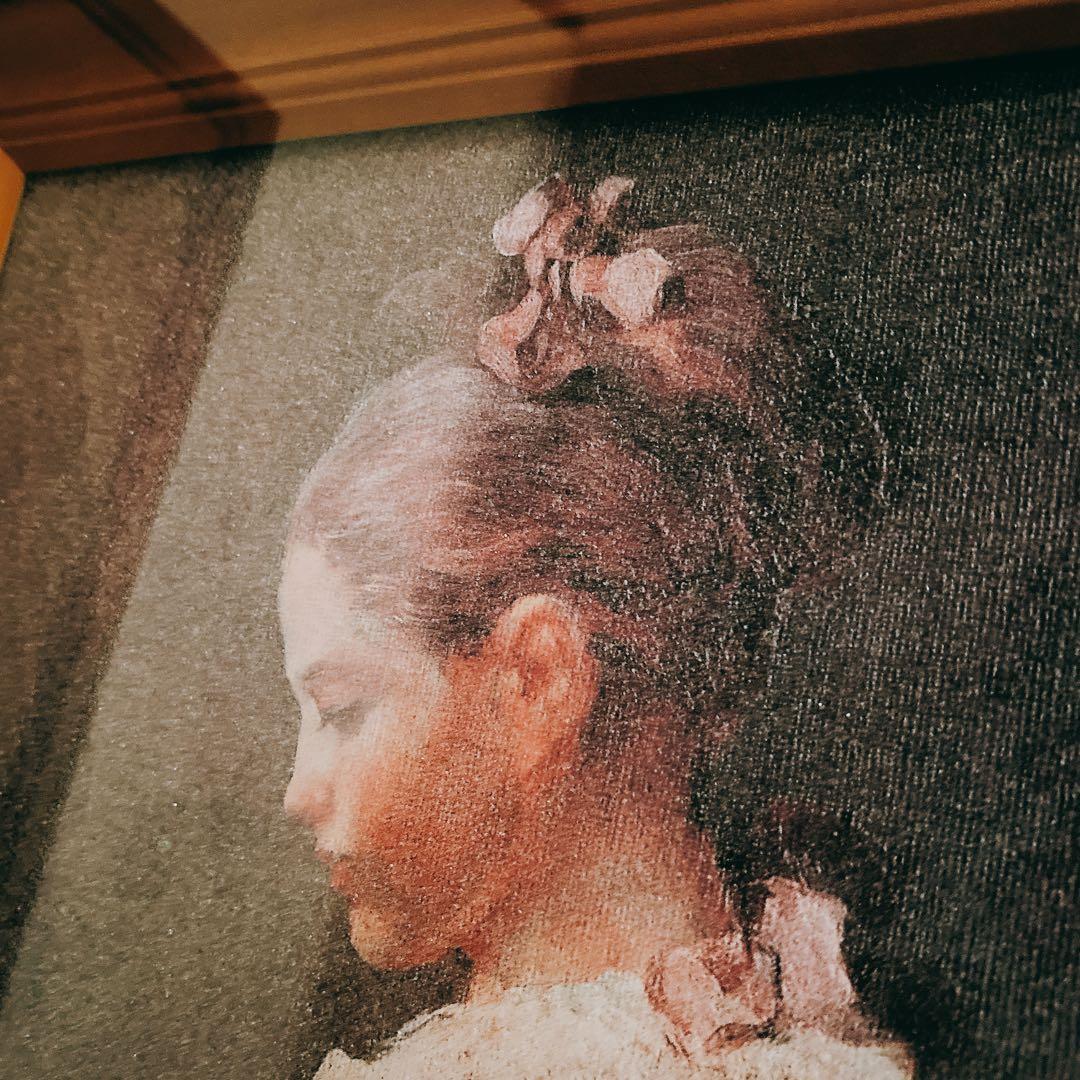 24日値上げ 水晶画 貴石画 フラゴナール 『読書する娘』 美術工芸協会 人物画