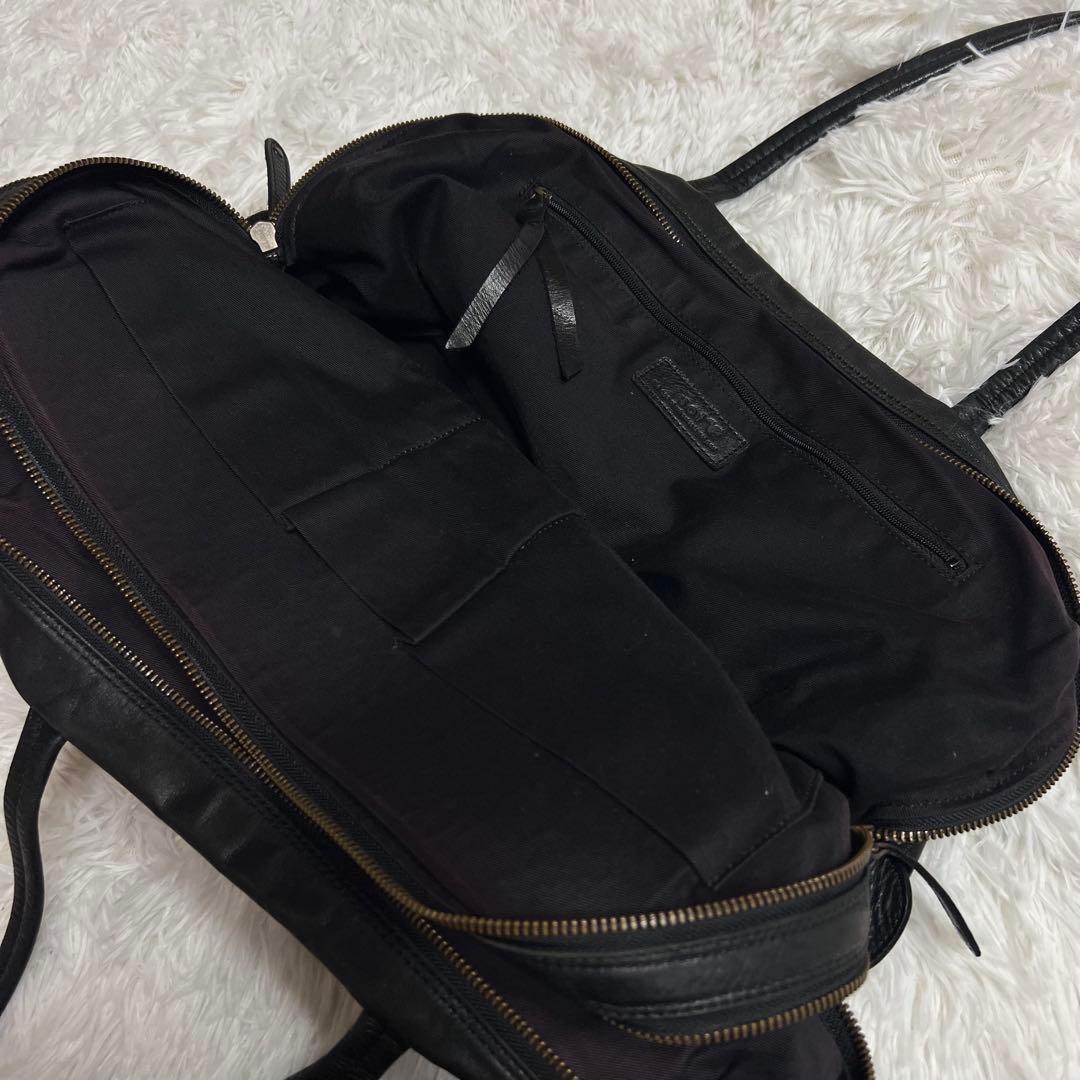 sot ボストンバッグ　黒　レザー　本革