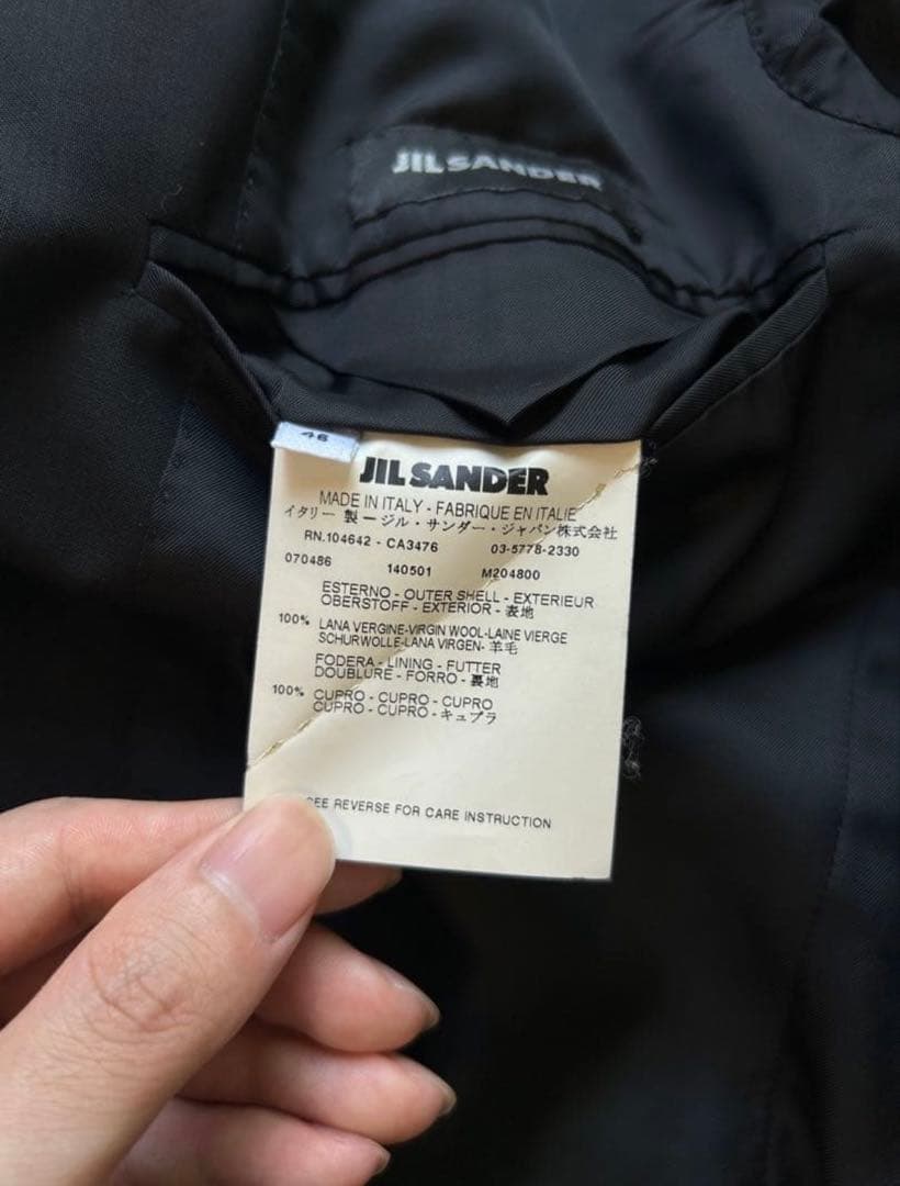JIL SANDER ジル サンダー テーラード ジャケット 46 ブラック