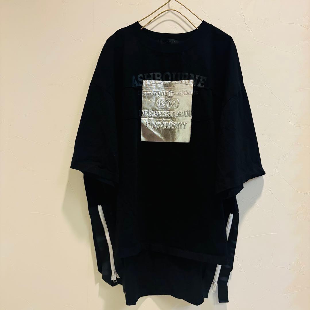 【美品】 SCOTCLUB エンボス箔ロゴサイドジップTEE Tシャツ