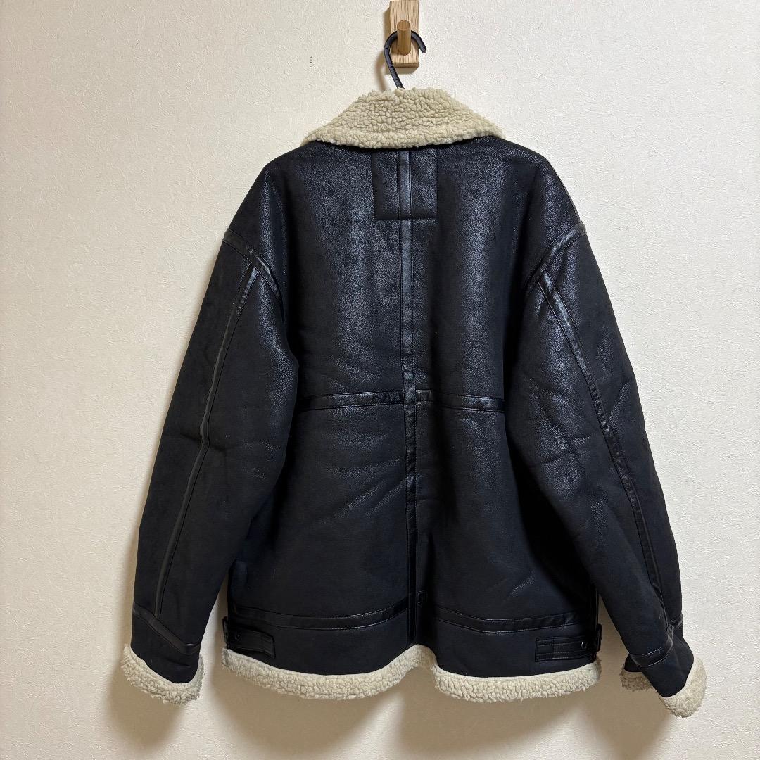 アルファインダストリーズ B-3 フェイク ムートンジャケット XL ブラック