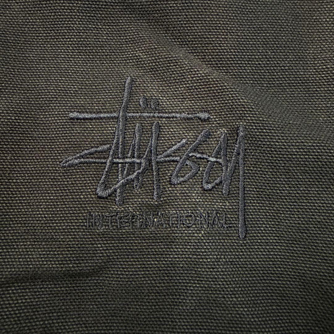 激レア■STUSSY × carhartt【M】ダックベスト 刺繍ロゴ 希少