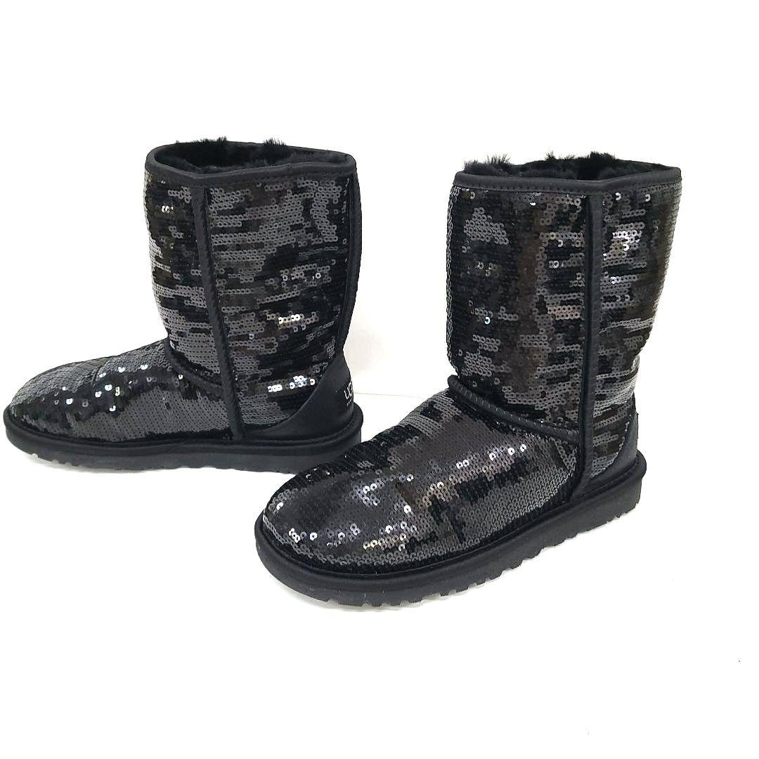【レア！】UGG クラシックショートシークインブーツ 23.0総スパンコール