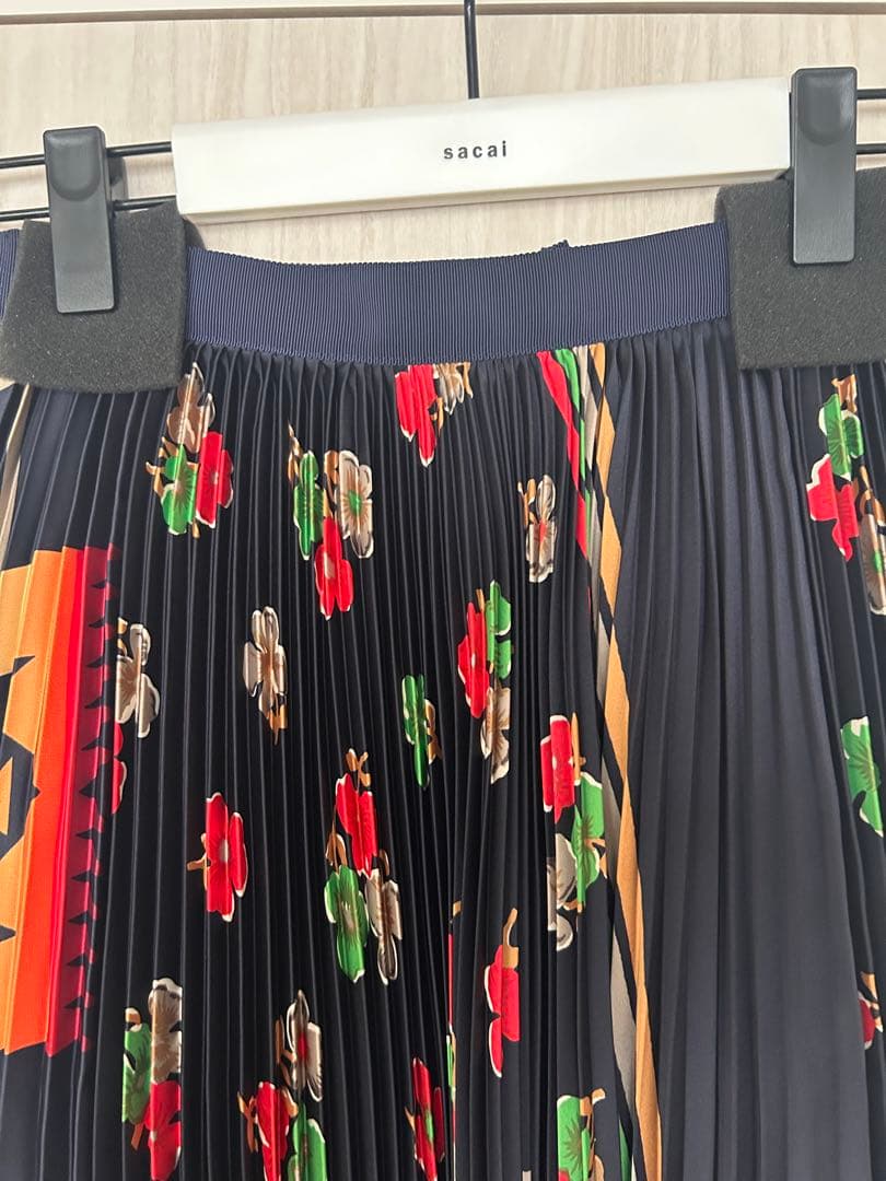 美品[sacai]1ArchivePrintMixSkirt(NAVY)