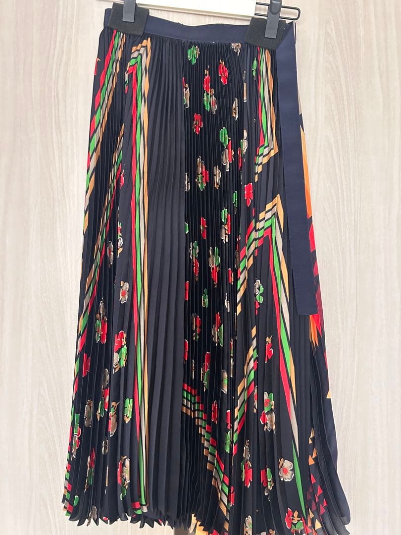 美品[sacai]1ArchivePrintMixSkirt(NAVY)