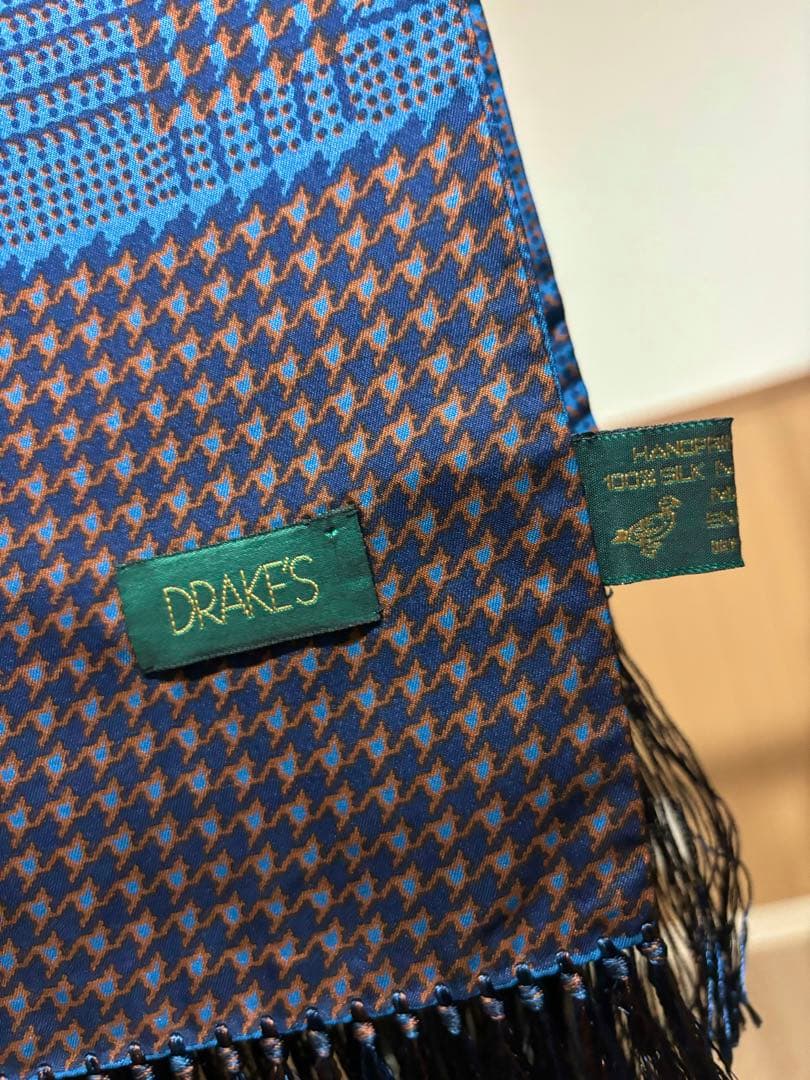 ドレイクス　drake's シルク　スカーフ　ヴィンテージ　英国製