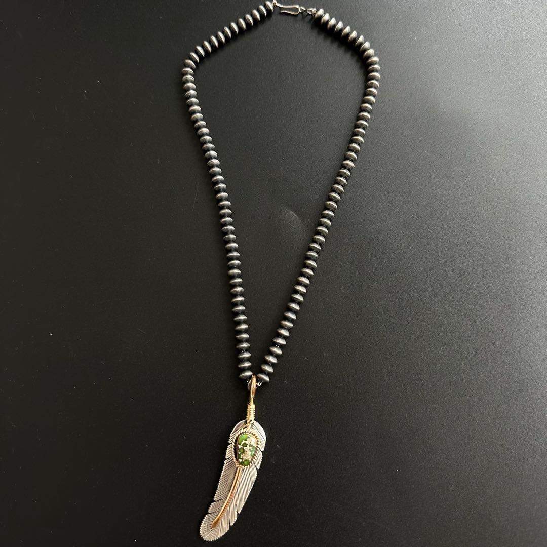 Navajo Harvey Mace 12KGF×ターコイズ ペンダントトップ